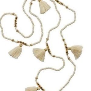 India Hicks Ivory/Brass No Hassle Tassel Nexklace